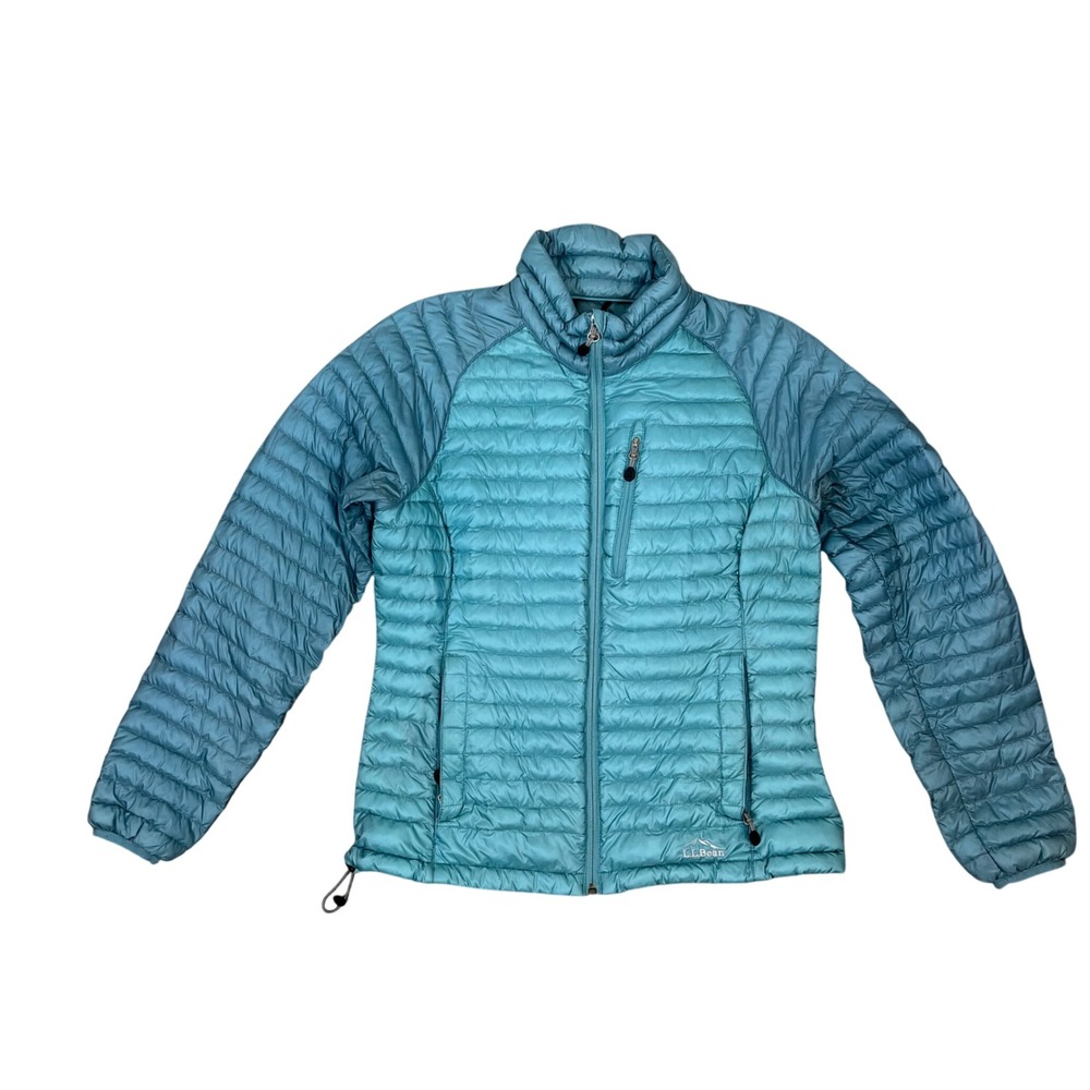 LL Bean Womens Ultralight 850 Down Jacket Teal Blue Puffer Pertex 502188